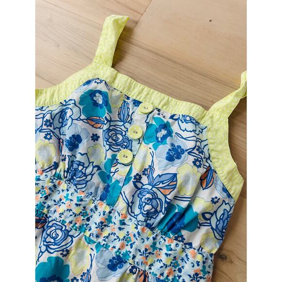 Hannah Andersson Womens Sundress Cottagecore Blue yellow Floral Print Runs Small - Picture 7 of 10